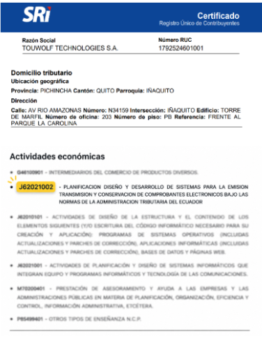 Ruc proveedor